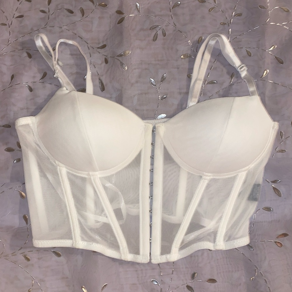 White Sheer Corset Top